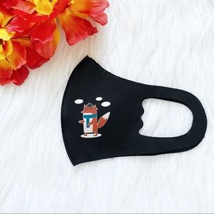 🔴4/$25 fox animal reusable child black face mask